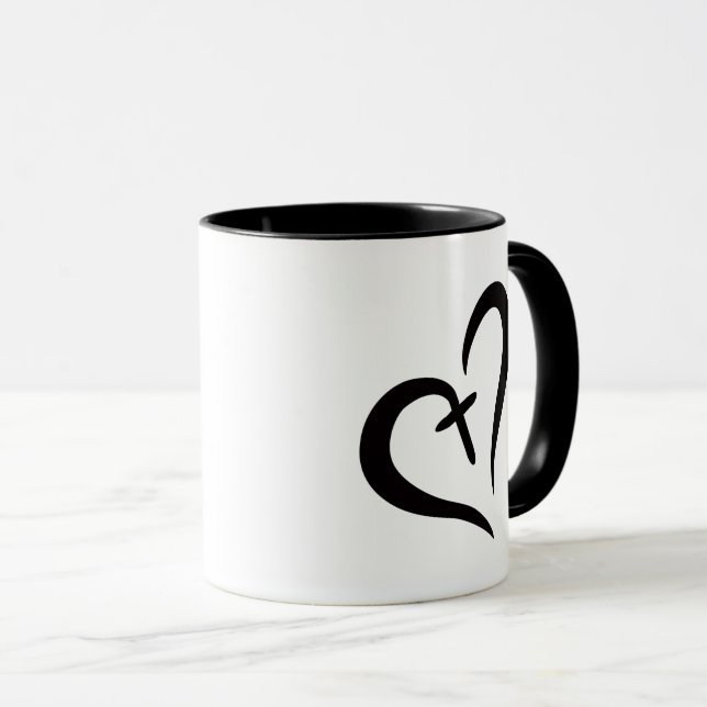 Tasse icône simple chic Love and Faith | (Devant droit)
