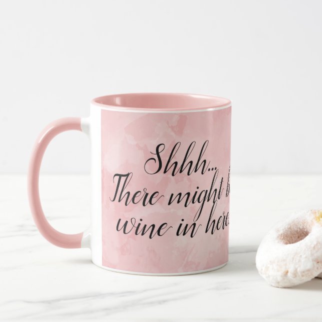 Tasse Il pourrait y avoir du vin ici Funky Rose Aquarell (Avec donut)