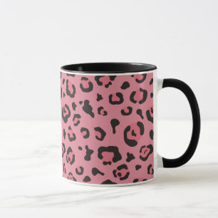 Tasse Illustration d'animal de rose de léopard