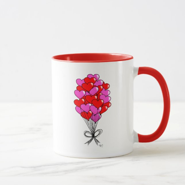 Tasse Illustration du ballon Saint-Valentin (Droite)