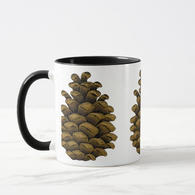 Tasse Illustration du cône de pin (Gauche)
