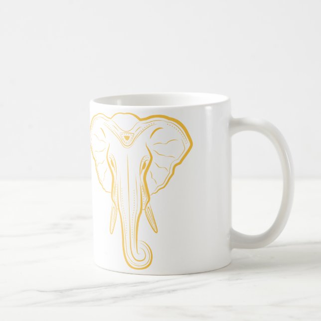Tasse illustrée d'éléphant (Droite)