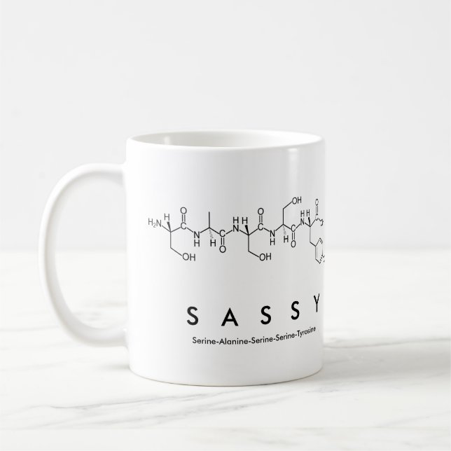 Tasse impertinente de nom de peptide (Gauche)