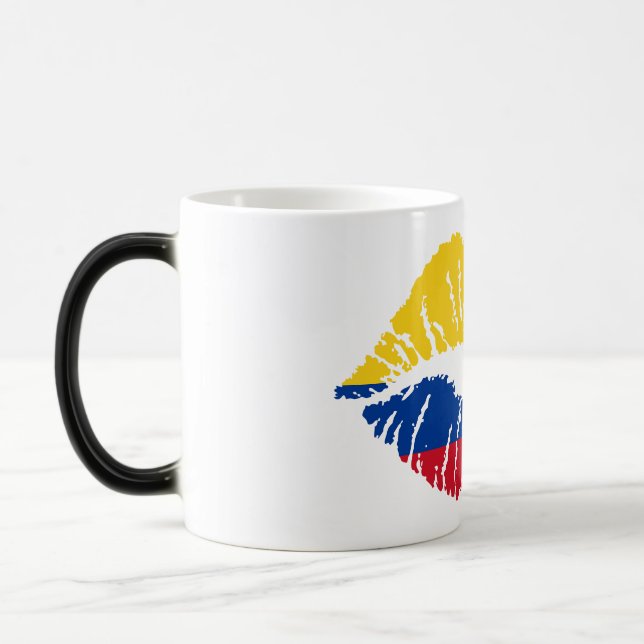 Tasse Impression du drapeau colombien avec baiser  (Gauche)