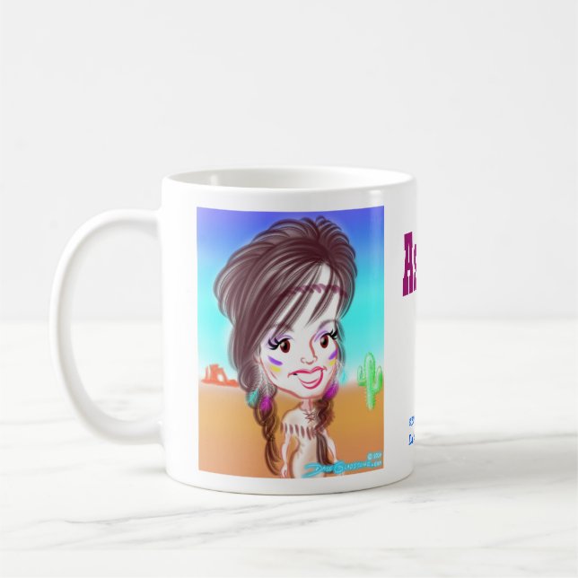 Tasse indienne de la caricature d'Ashley (Gauche)