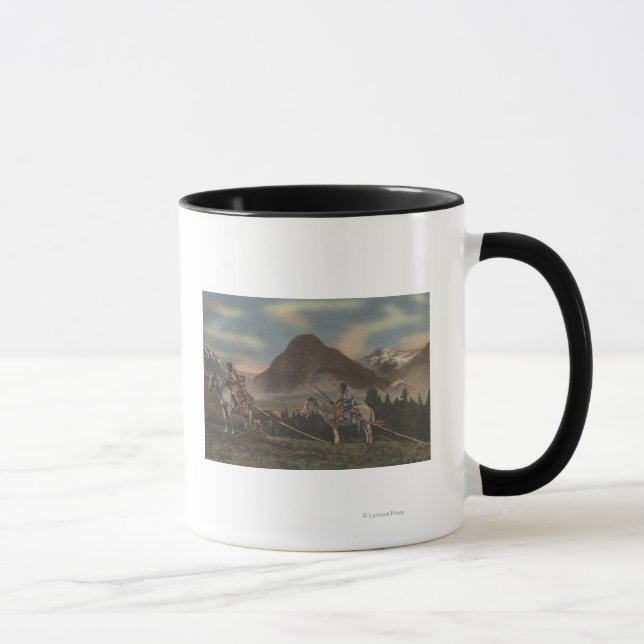 Tasse Indiens du Nord-Ouest à la chasse à cheval (Droite)