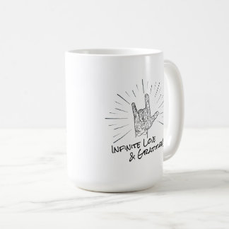 Tasse infinie d'anniversaire d'amour et de