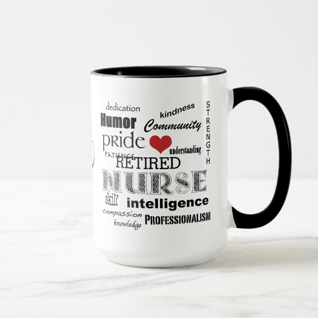 Tasse Infirmière Pride-Attributes/RETIRED+Stéthoscope (Droite)