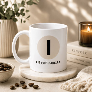 Tasse initiale moderne – Design « Je suis pour [No
