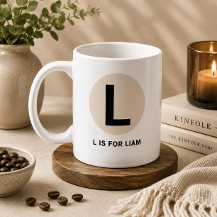 Tasse Initiale Moderne – Design “L pour [Nom]”