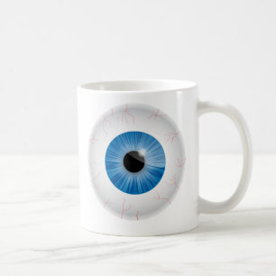 Tasse injectée de sang bleue de globes oculaires