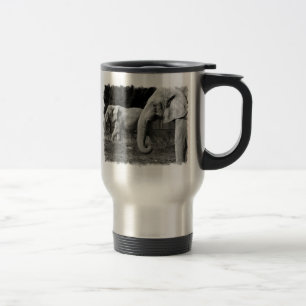 Tasse inoxydable de voyage d'éléphants asiatique