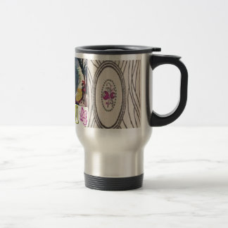 Tasse inoxydable deux de fleurs victoriennes