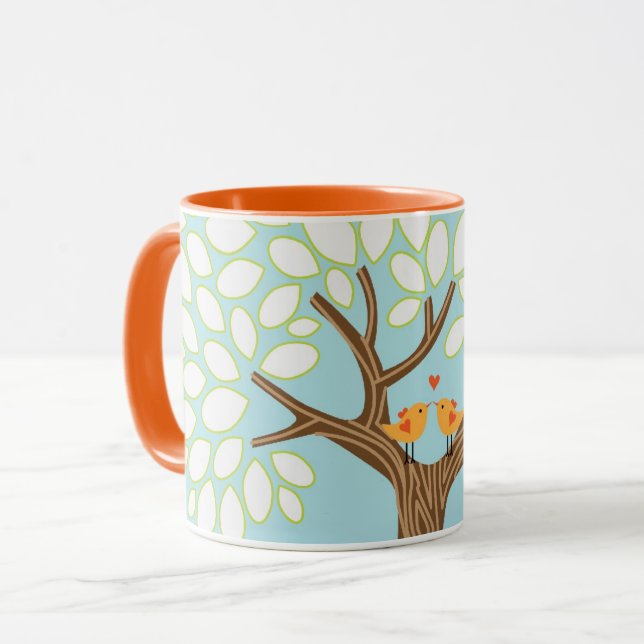 Tasse Inséparables dans un arbre (jour) (Devant gauche)