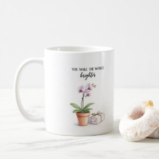 Tasse Inspirante à l'Orchidée Aquarelle