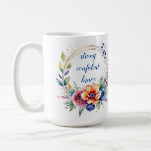 Tasse Inspirante en Céramique Artistique Fleurie 
