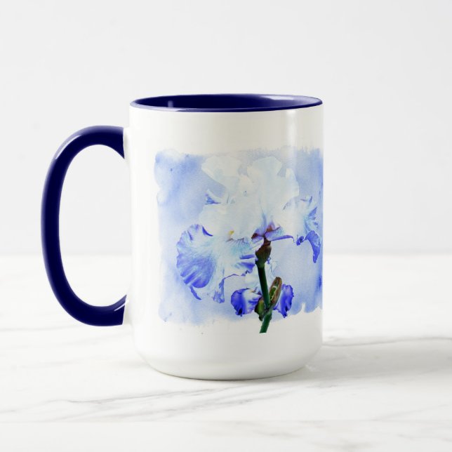 Tasse Iris Arborés - Bleu Et Blanc (Gauche)