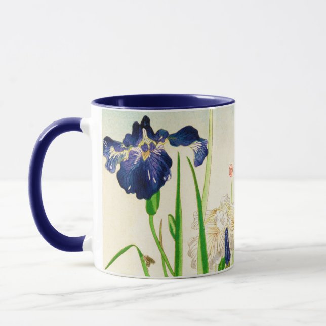 Tasse Iris bleu - copie japonaise d'aquarelle (Gauche)