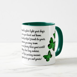 Tasse irlandaise de bénédiction de papillon de