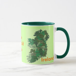 Tasse irlandaise de l'Irlande de carte des comtés