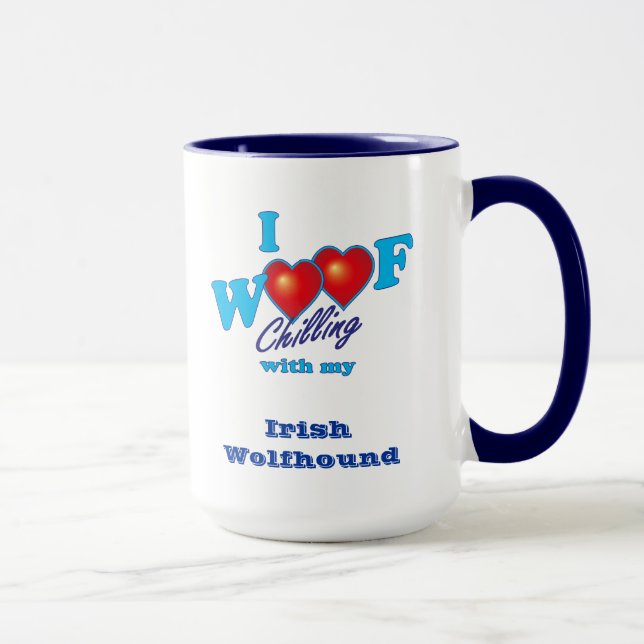 Tasse J'aboie le chien-loup irlandais (Droite)