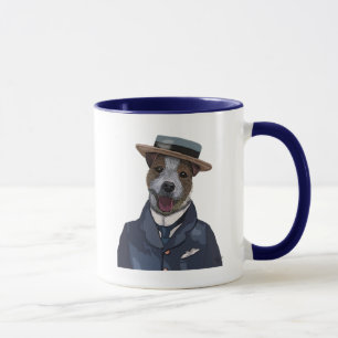 Tasse Jack Russell dans le chapeau en paille 2