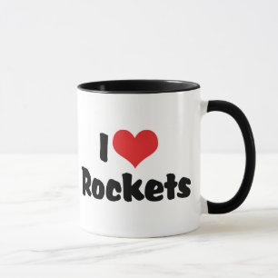 Tasse J'adore les fusées Heart - Exploration spatiale