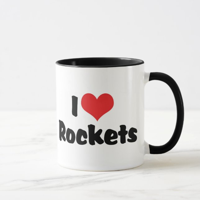 Tasse J'adore les fusées Heart - Exploration spatiale (Droite)