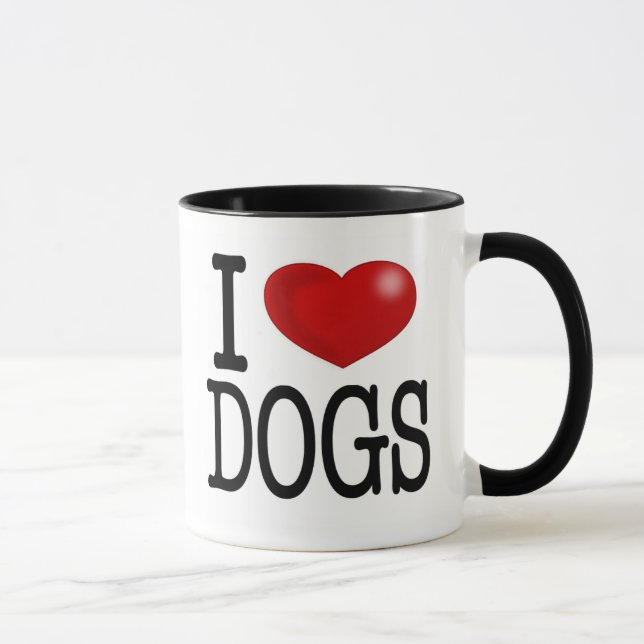 Tasse j'aime des chiens (Droite)