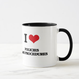 Tasse J'aime des politiques et des procédures