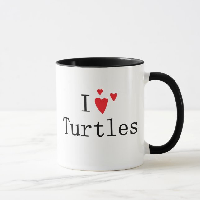 Tasse J'aime des tortues (Droite)