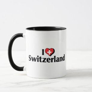 Tasse J'aime le drapeau de la Suisse