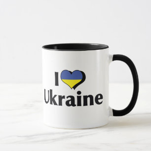 Tasse J'aime le drapeau de l'Ukraine