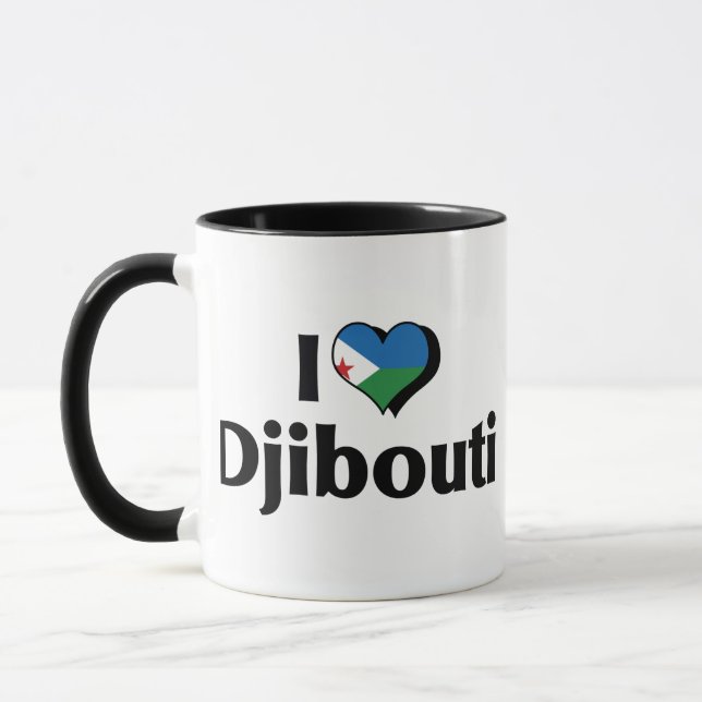 Tasse J'aime le drapeau djiboutien (Gauche)