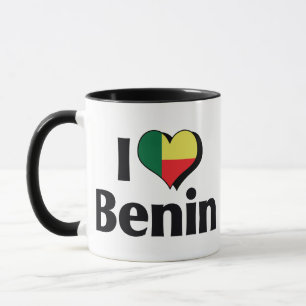 Tasse J'aime le drapeau du Bénin