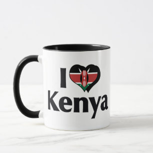 Tasse J'aime le drapeau du Kenya