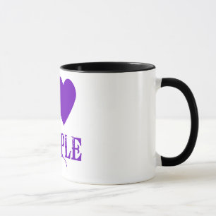 Tasse J'aime le pourpre avec Purple Heart