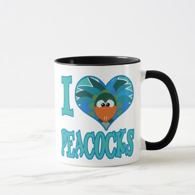Tasse J'aime les paons (Droite)