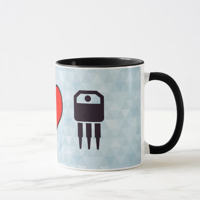 Tasse J'aime les transistors électroniques (Droite)