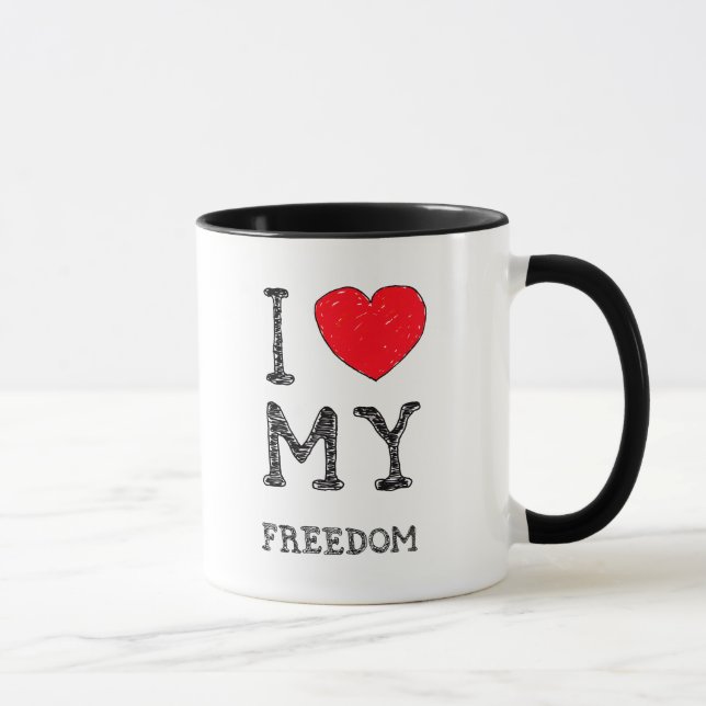 Tasse J'aime ma {tasse de liberté} (Droite)