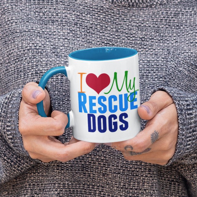 Tasse J'Aime Mes Chiens Secourus (Créateur téléchargé)