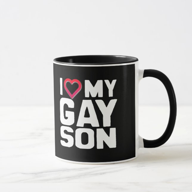 Tasse J'aime mon fils gai (Droite)