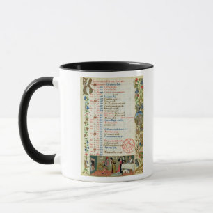 Tasse Janvier ; chiffres mangeant et buvant