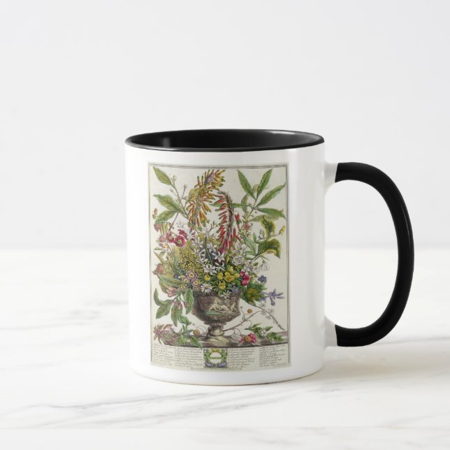 Tasse Janvier, de ` douze mois de fleurs (Droite)