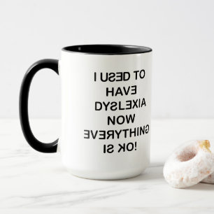Tasse J'Avais Un Café En Texte Noir Dyslexique