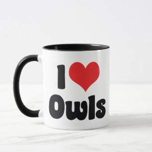 Tasse Je Chéris les Hiboux au Coeur - Amoureux des Hibou