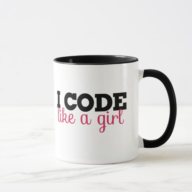 Tasse Je code comme une fille (Droite)