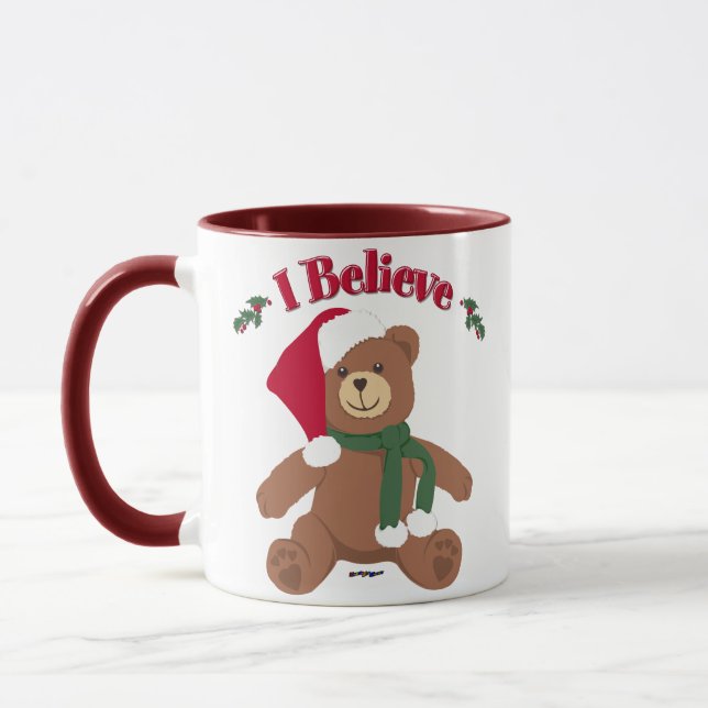 Tasse Je Crois ! Ours en peluche Noël (Gauche)