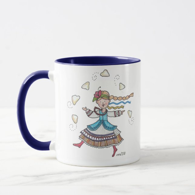 Tasse Je danse pour Perogies, Pierogies, Ukrainien (Gauche)