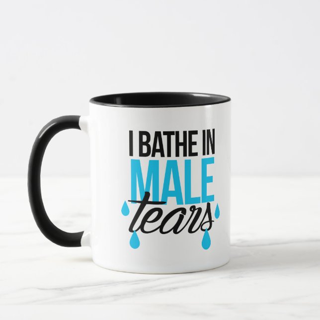 Tasse Je me baigne en larmes masculines (Gauche)